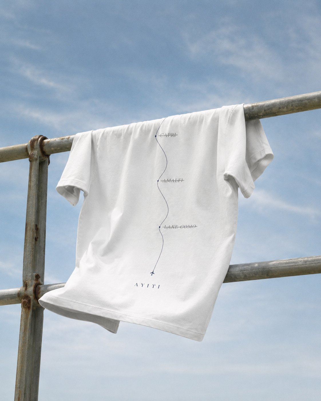 "Rerouted" Tee, back print on a street at dusk alternate view 6