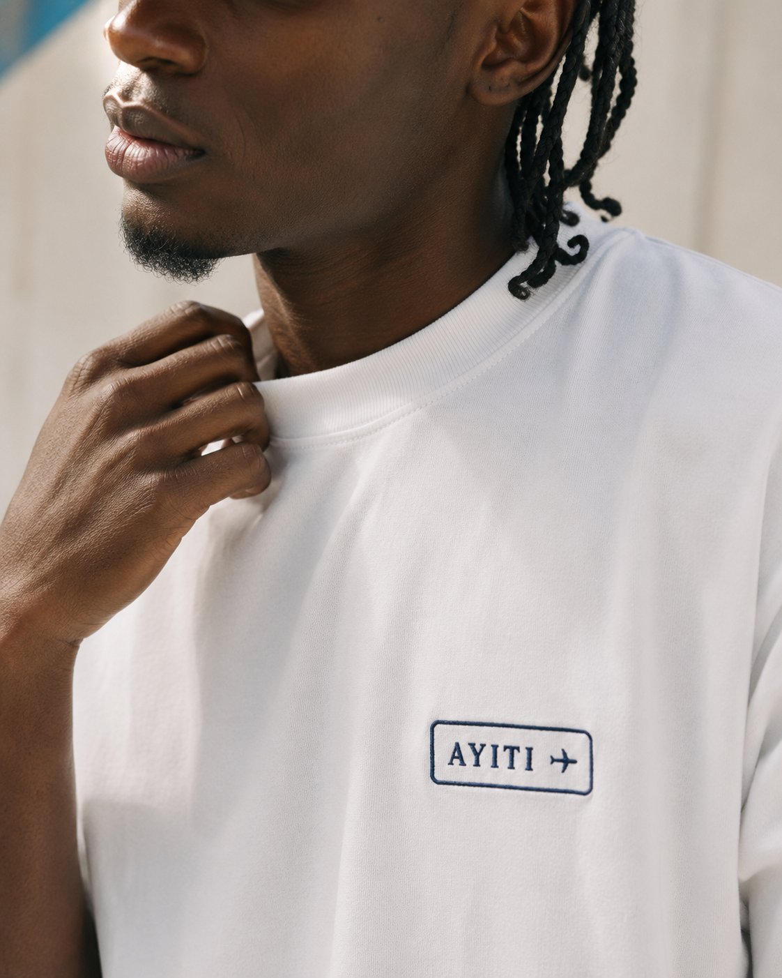 "Rerouted" Tee, back print on a street at dusk alternate view 2